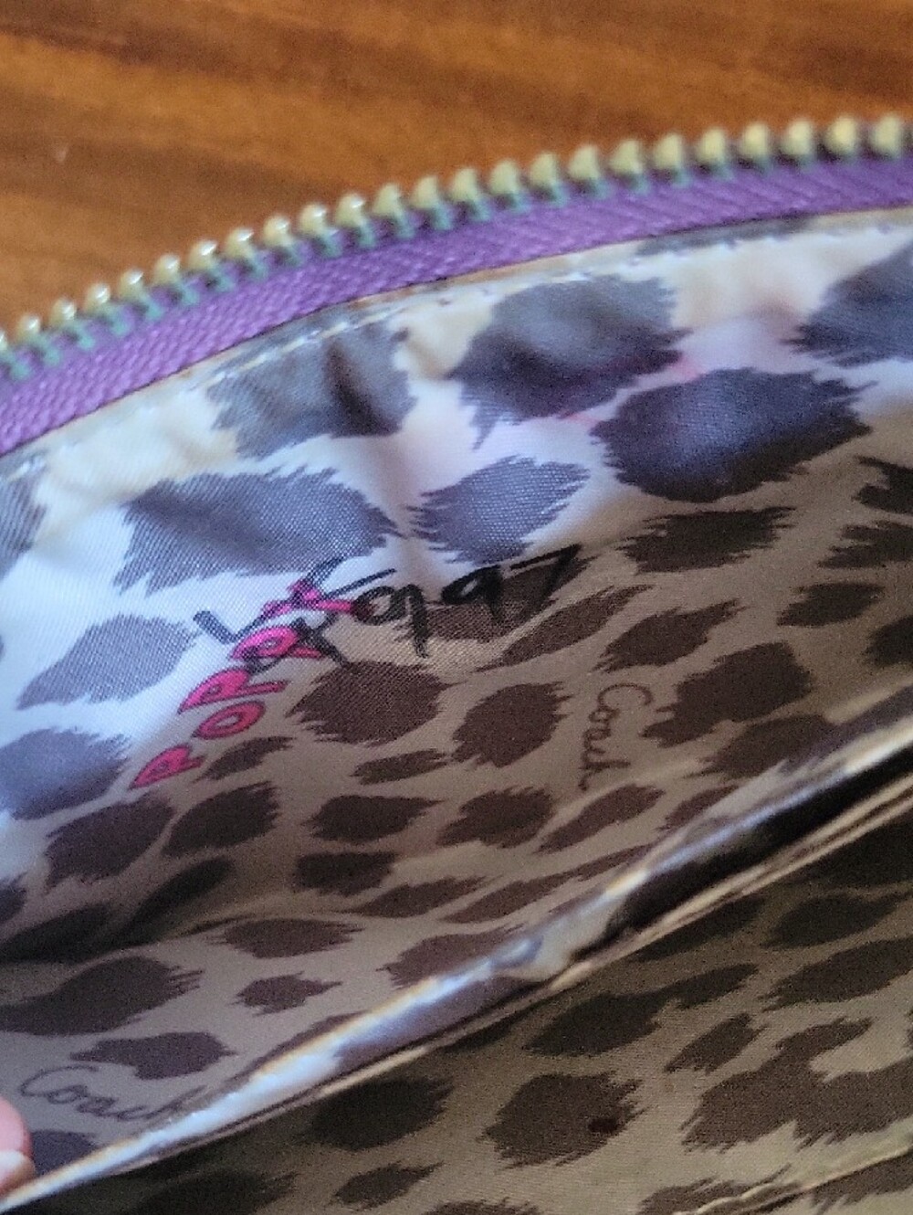 Coach Poppy Lavender Patent Zip Wallet with Silver Logo - Picture 10 of 16